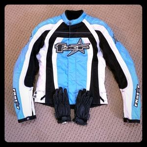 Riding jacket and gloves